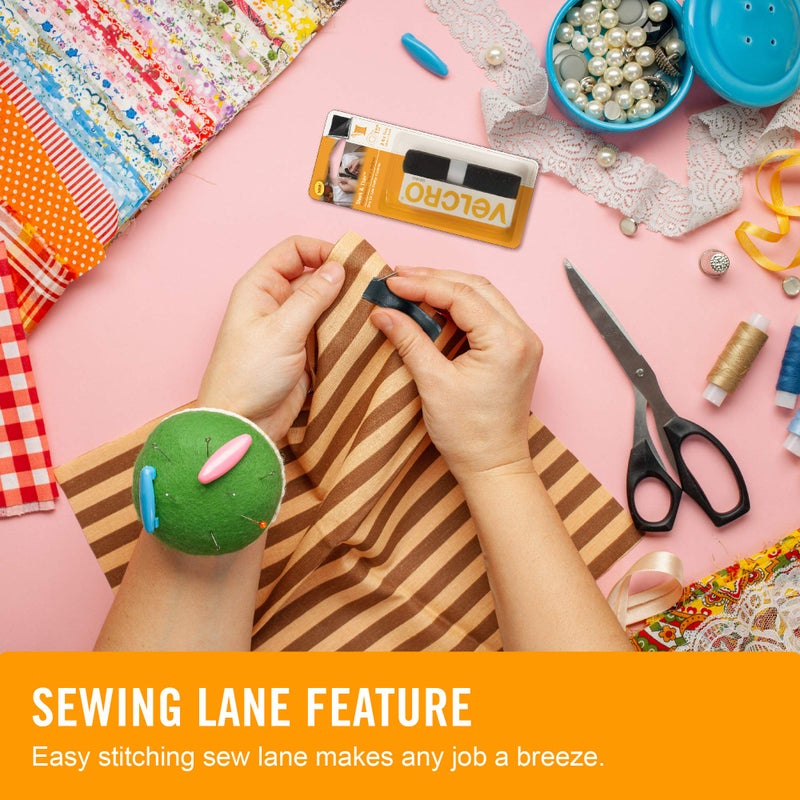 VELCRO Brand Sleek and Thin for Fabrics | 6ft x 3/4in Tape, White | Soft on Skin Ultra Light with Sewing Lane Technology, - Image 2